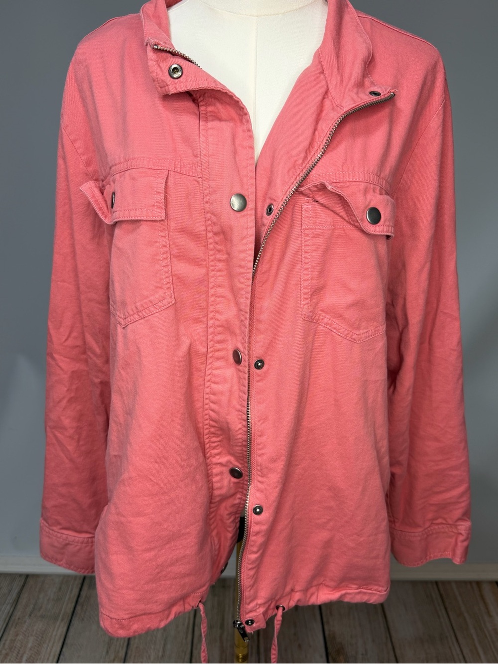CJ Banks Coral Utility Jacket with Snap Pockets - Picture 4 of 8